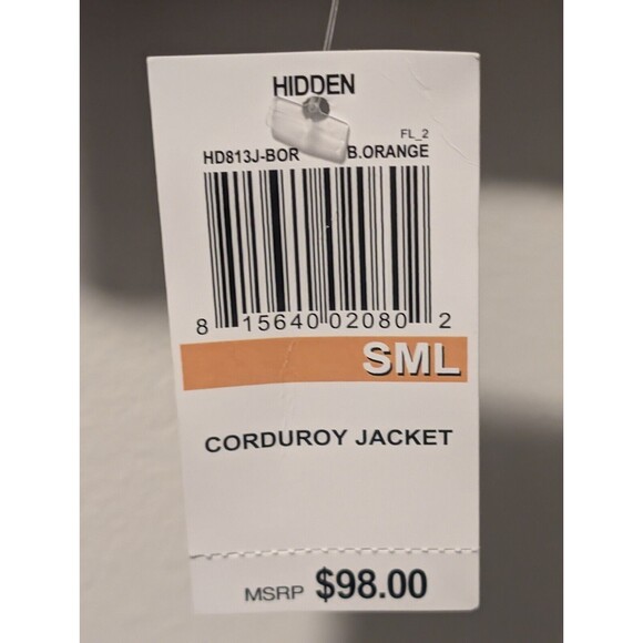 NWT Hidden Jeans Women's Crop Corduroy Jacket Orange Size Small $98 MSRP - Picture 12 of 14